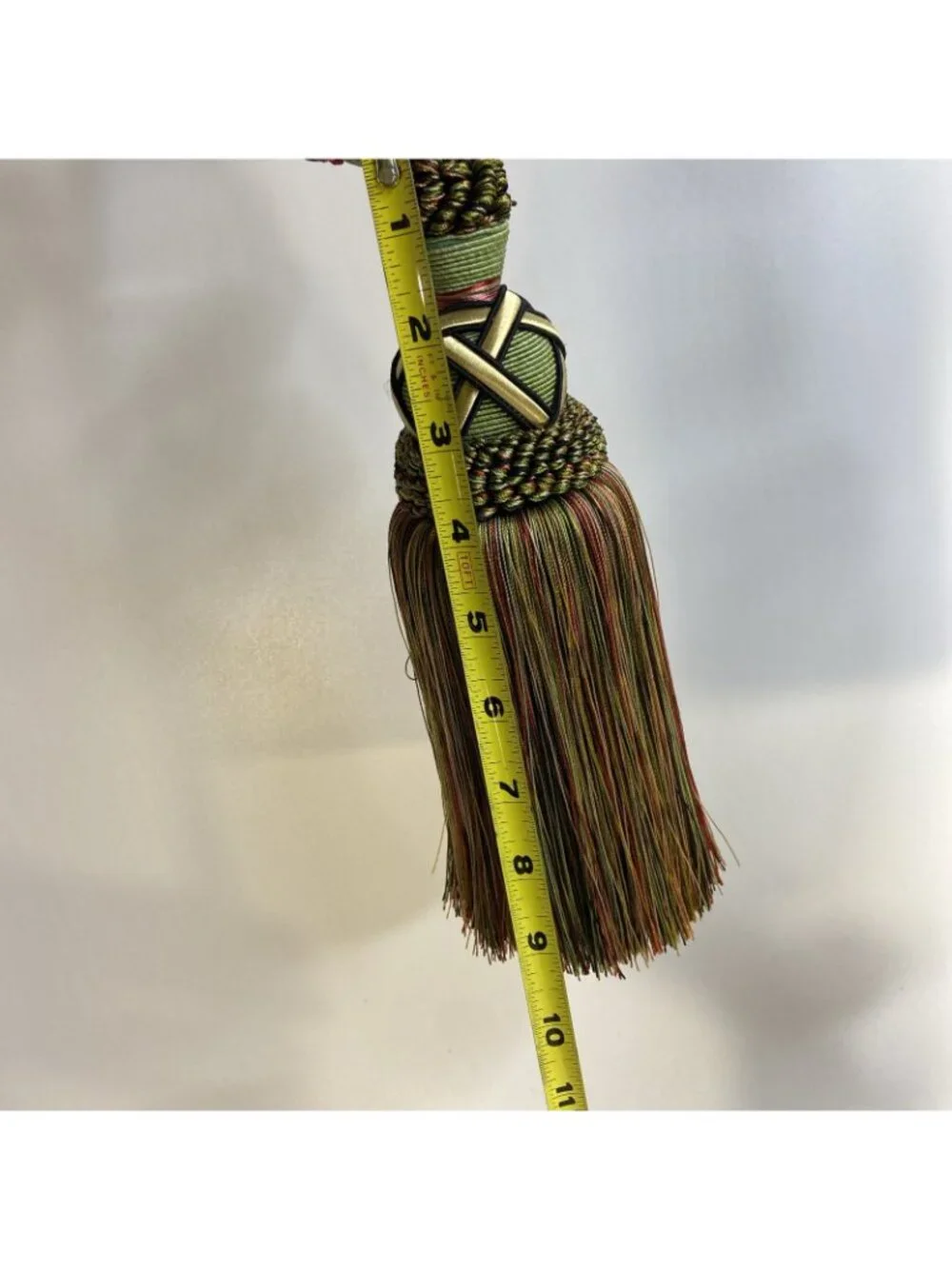 2 Large Luxury Curtain Tiebacks Braided Cord Tassel Fringe Multi Color Heavy30in